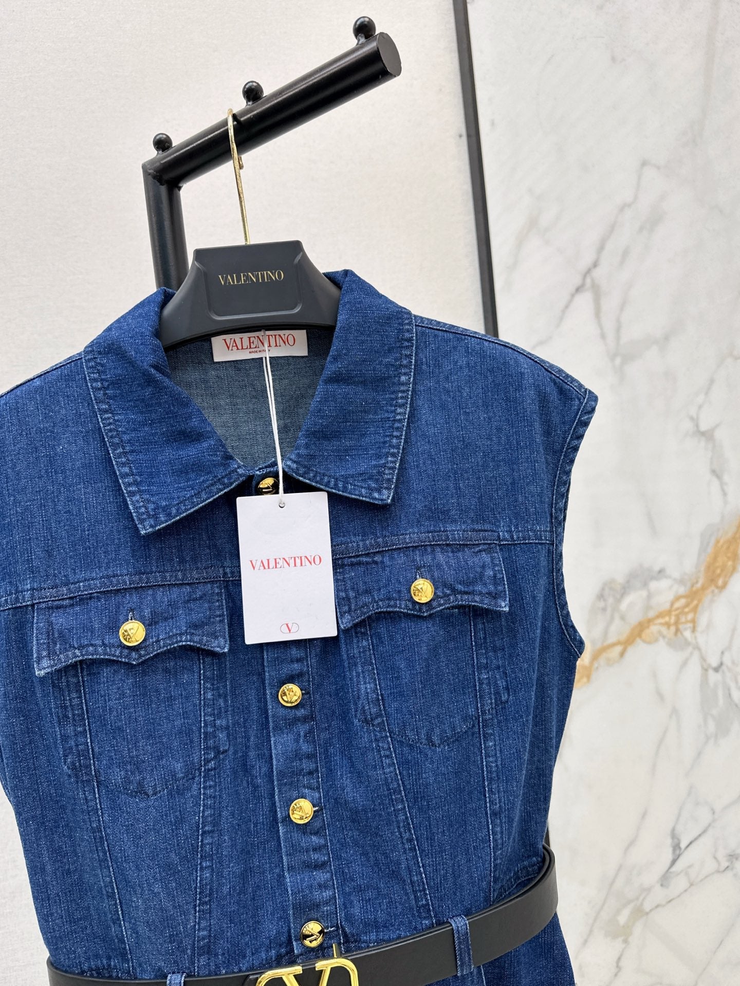 Val 25ss denim shirt dress