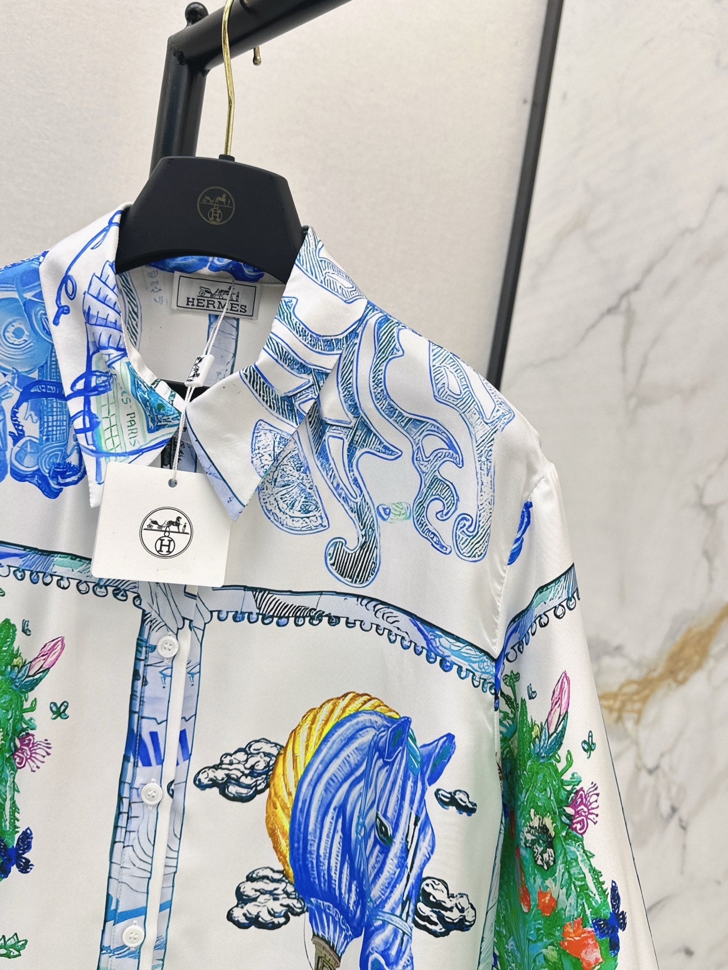 H 25ss silk shirt dress