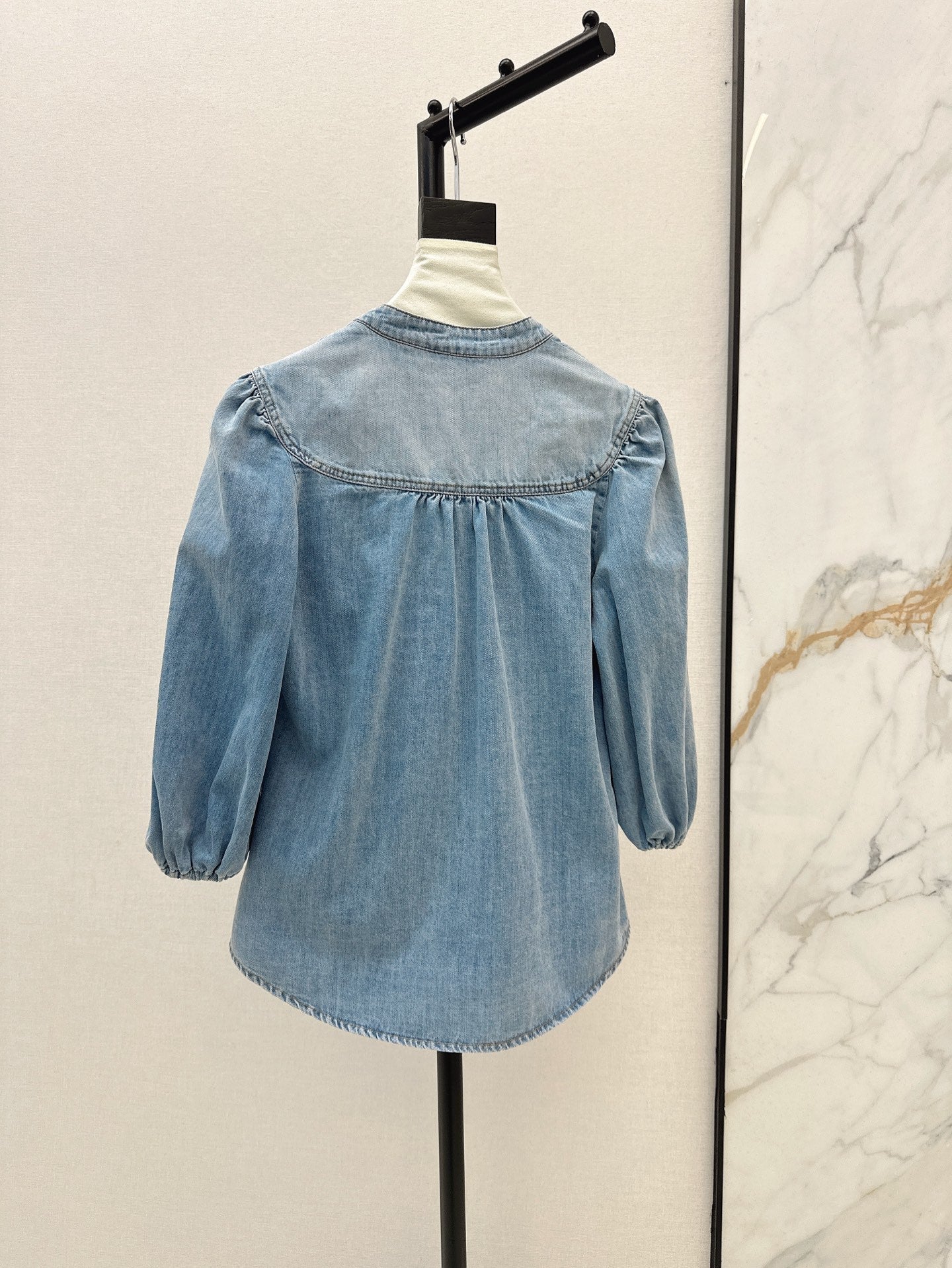 Zim 25ss denim V neck shirt