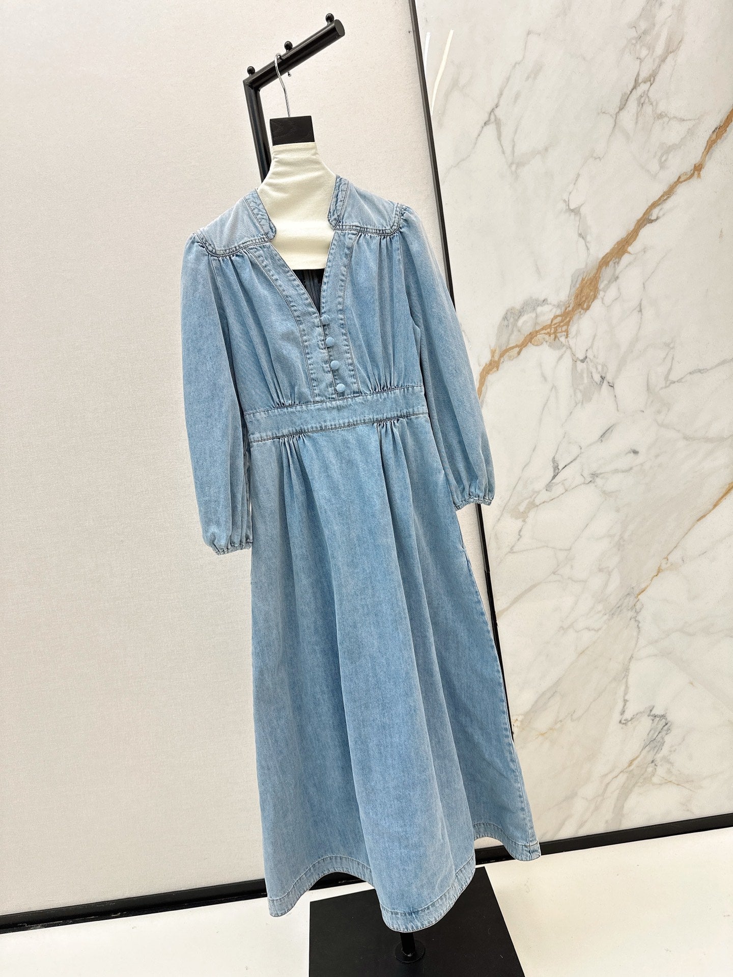 Zim 25ss V neck denim dress