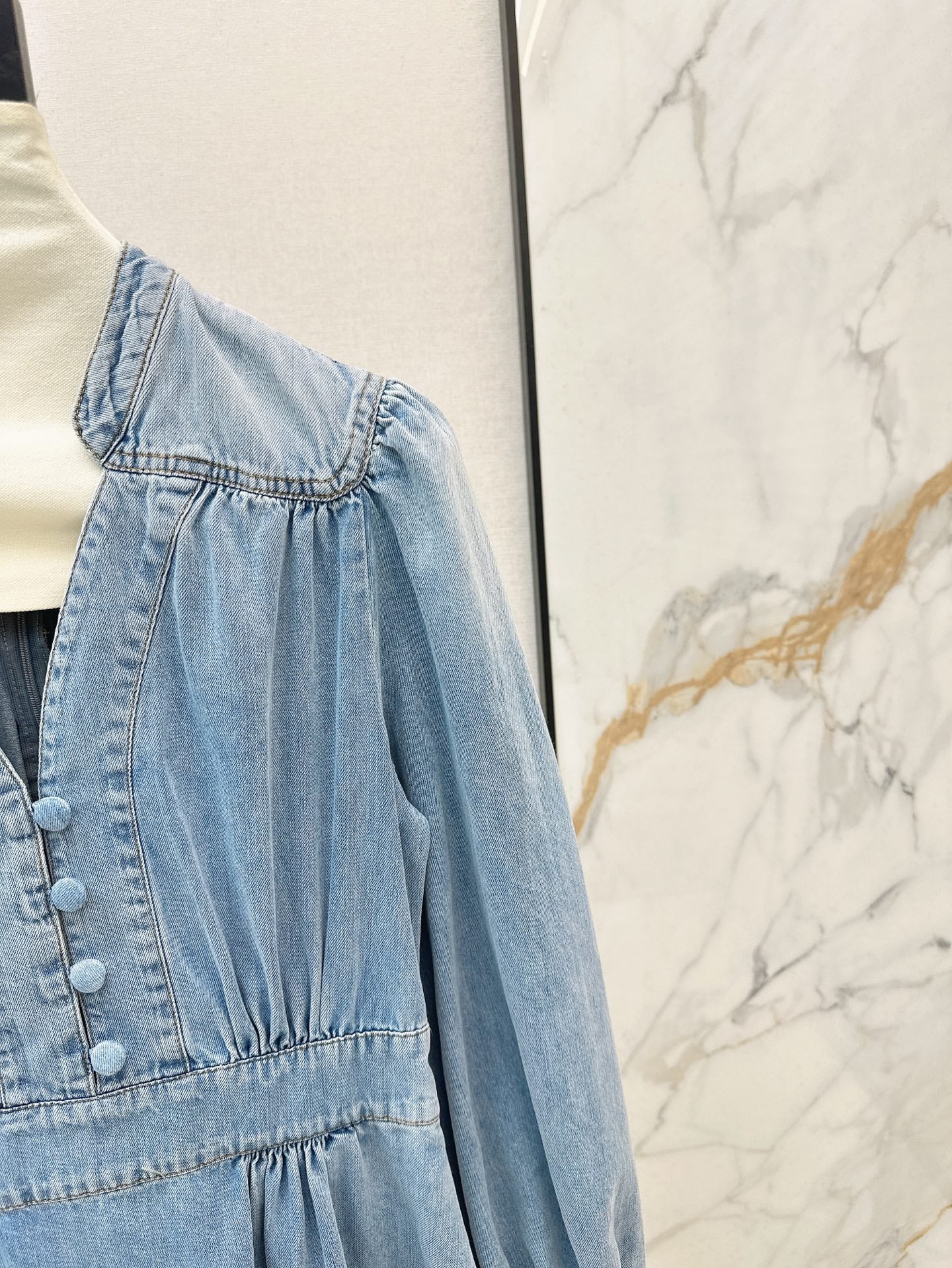 Zim 25ss V neck denim dress