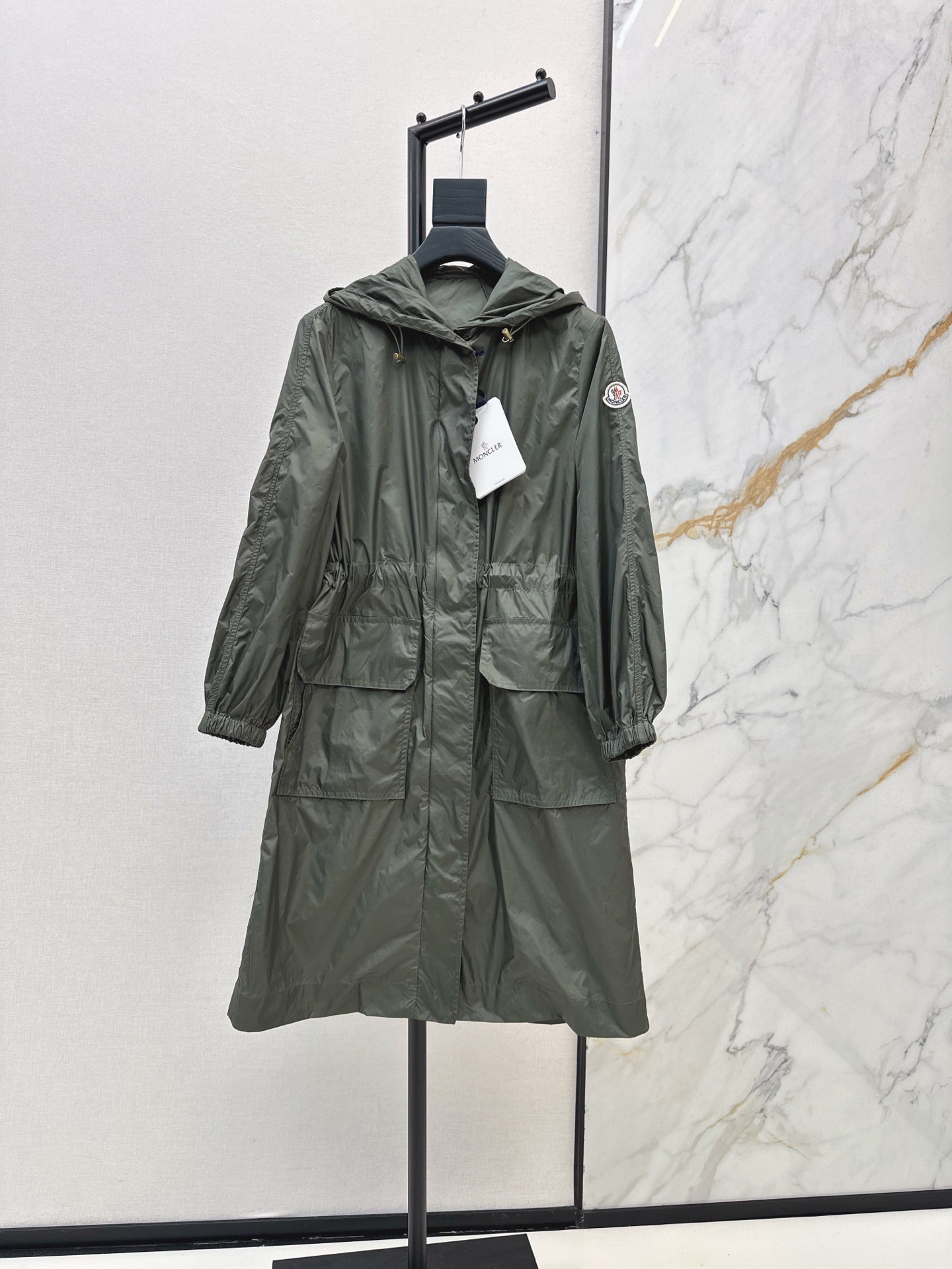 Mo 25ss hooded long coat parkas