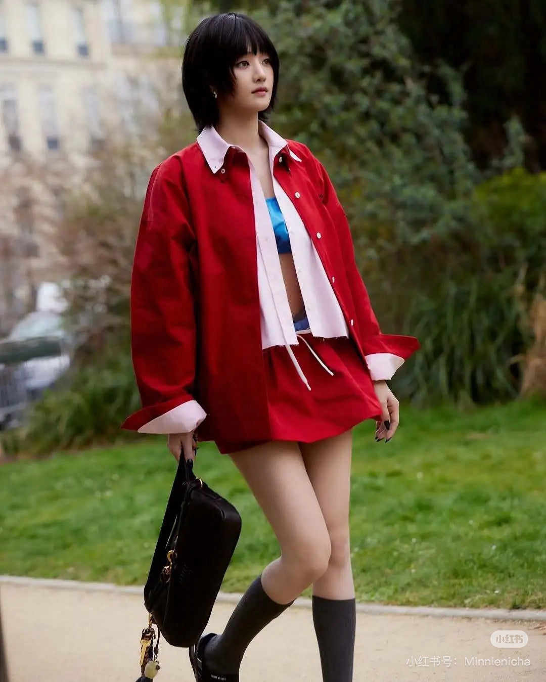 Mi 25ss shirt skirt set