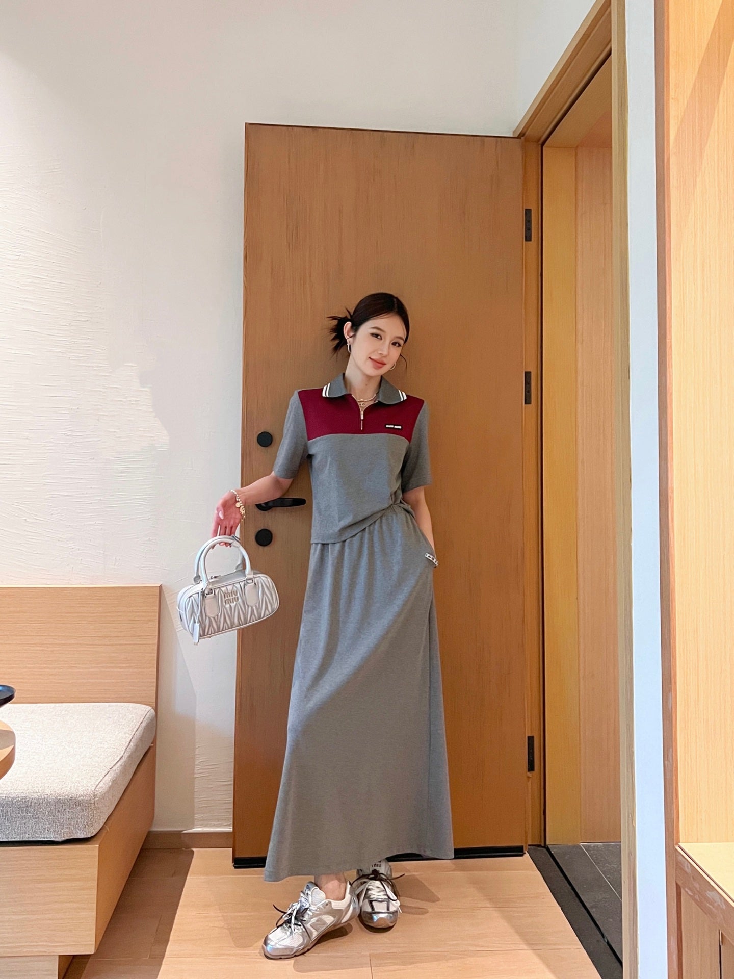 Mi 25ss polo skirt set