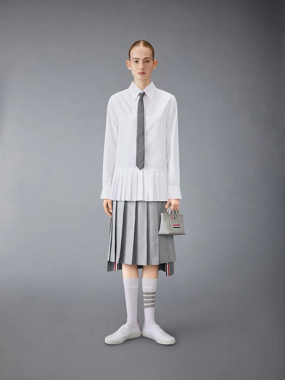 Th 25ss pleated shirt