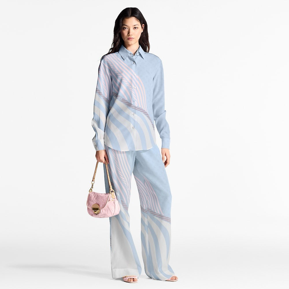 L 25ss silk shirt pants set