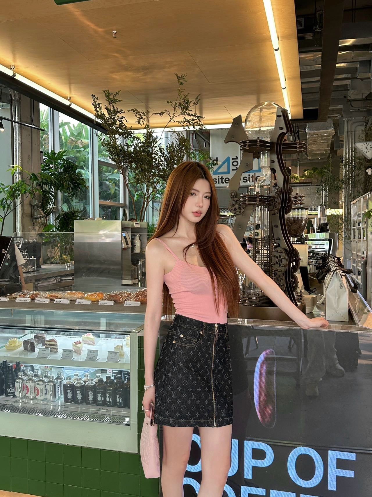 L 25ss denim skirt