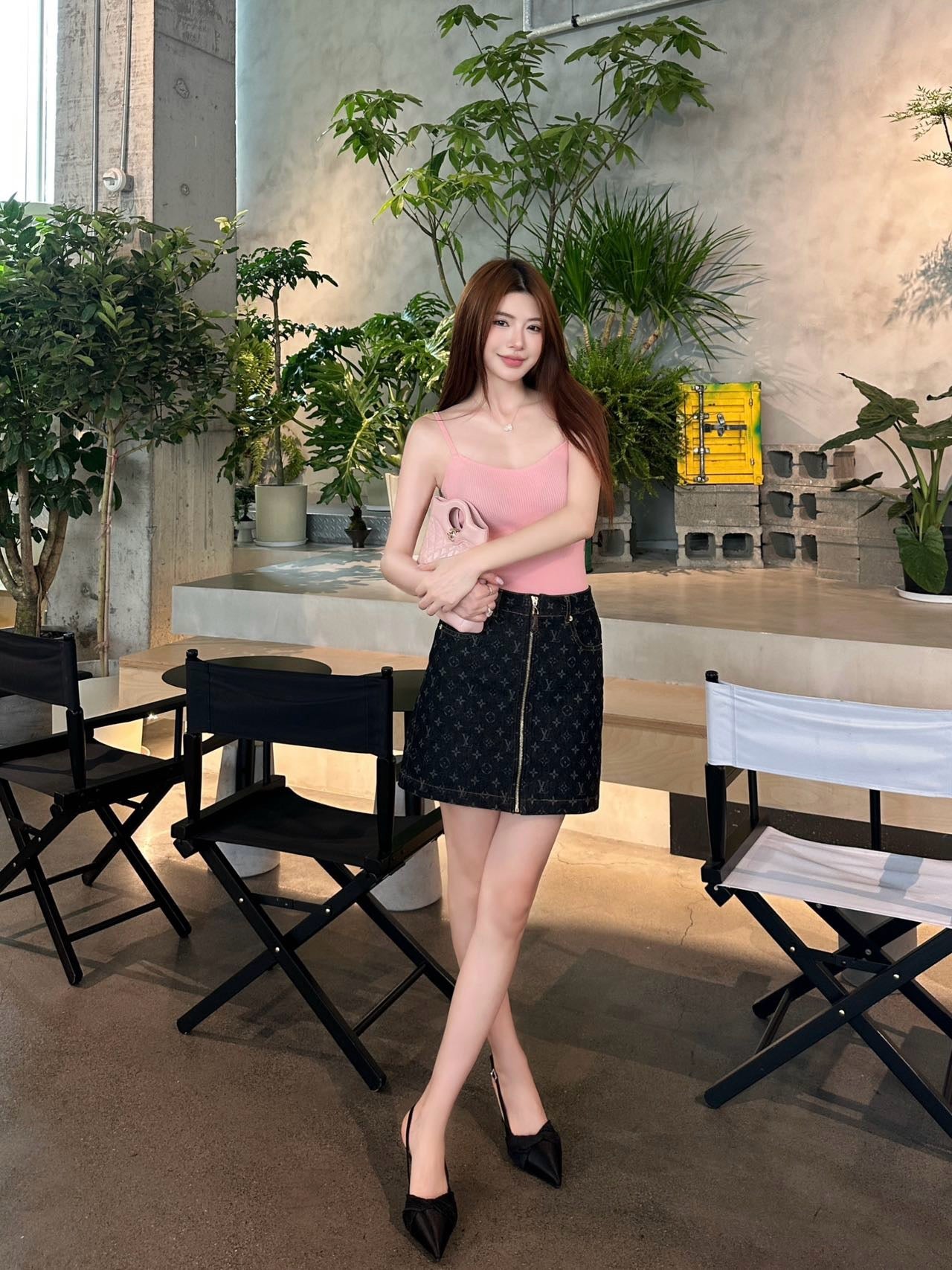 L 25ss denim skirt