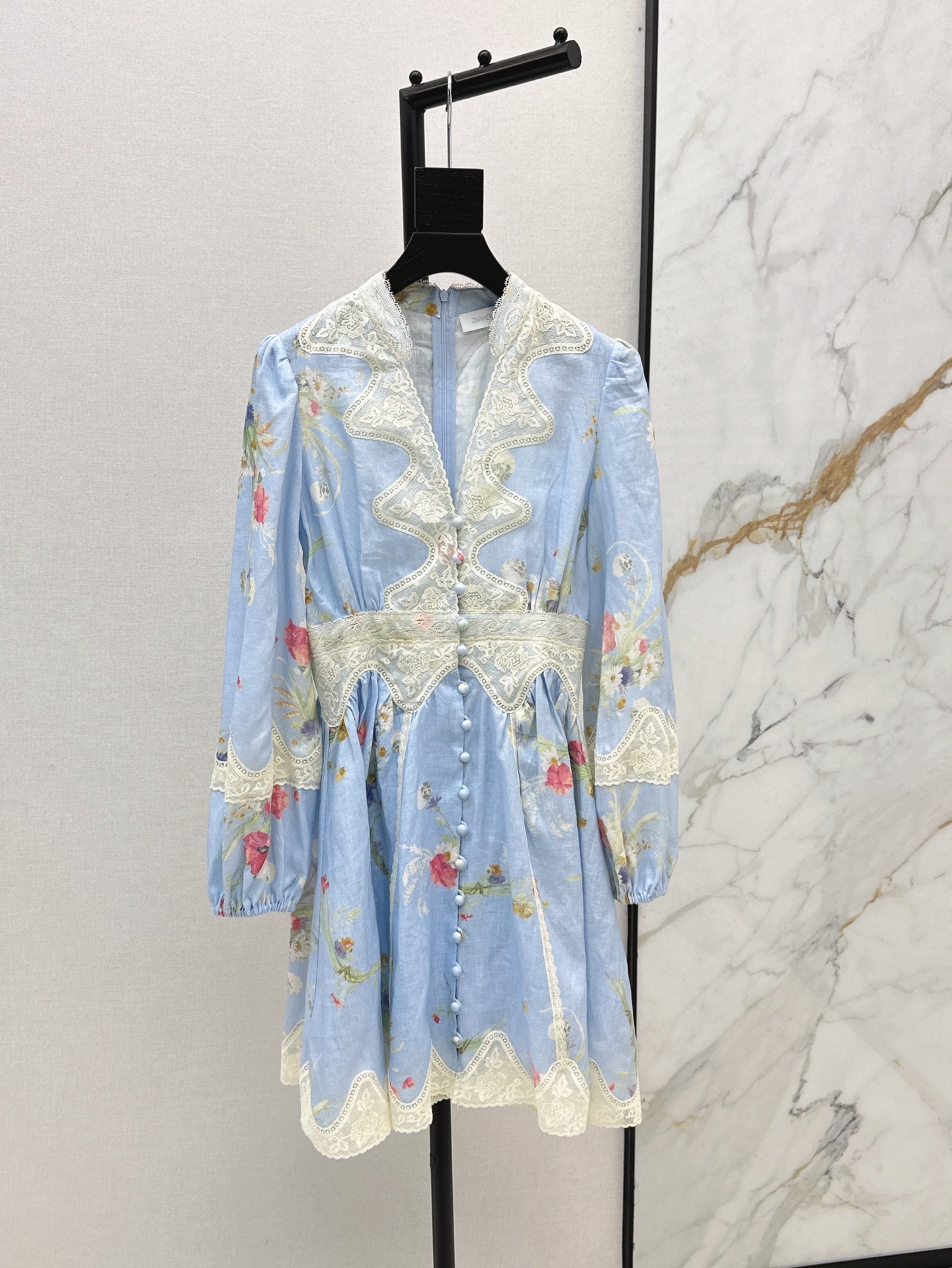 zimm 25ss linen lace dress