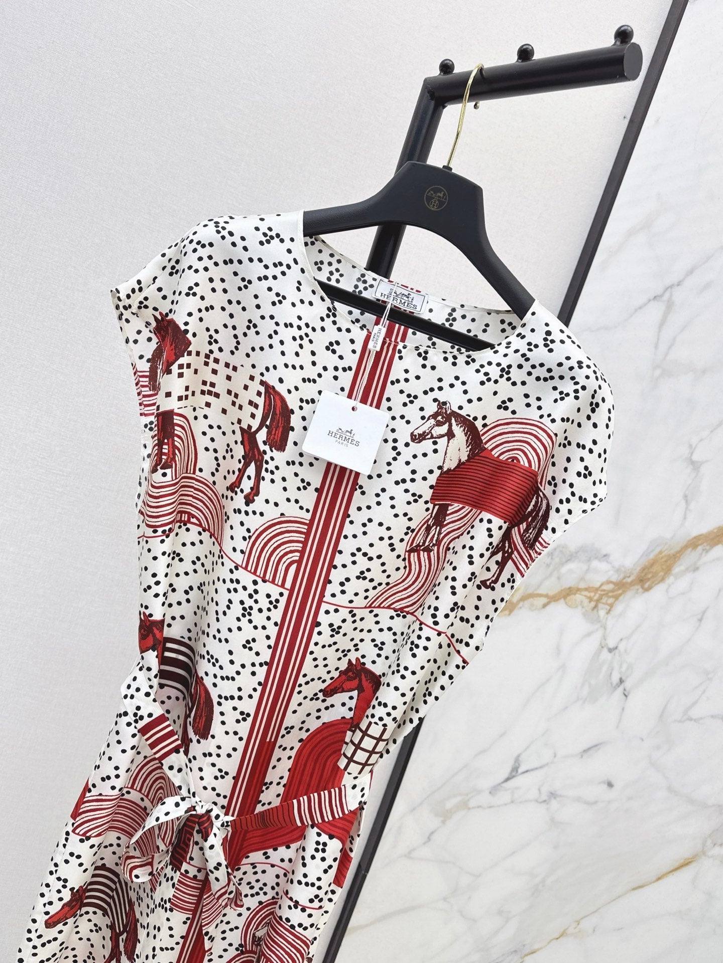 He 25ss print silk dress