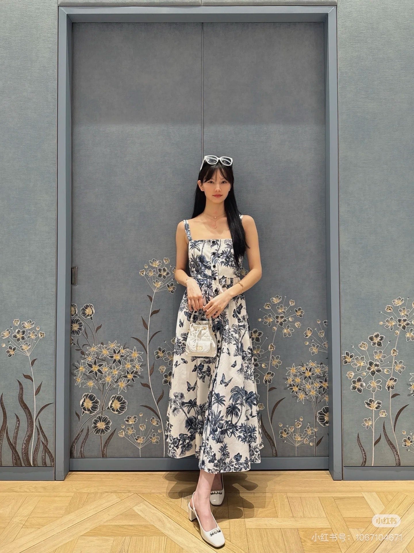 CD 25ss print slip dress