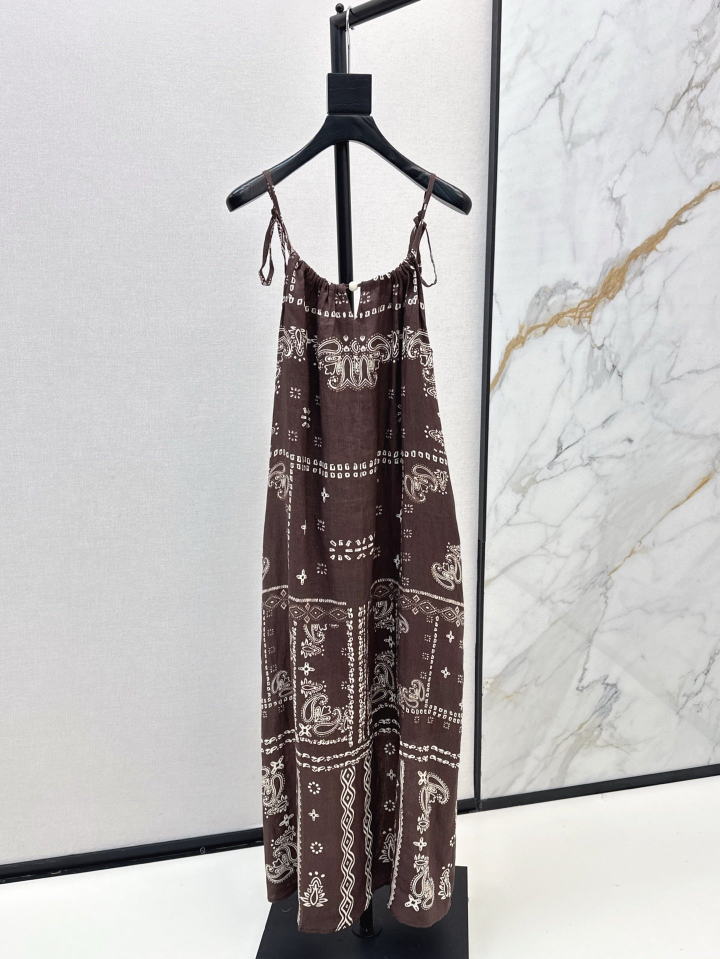 Zim 25ss print linen dress