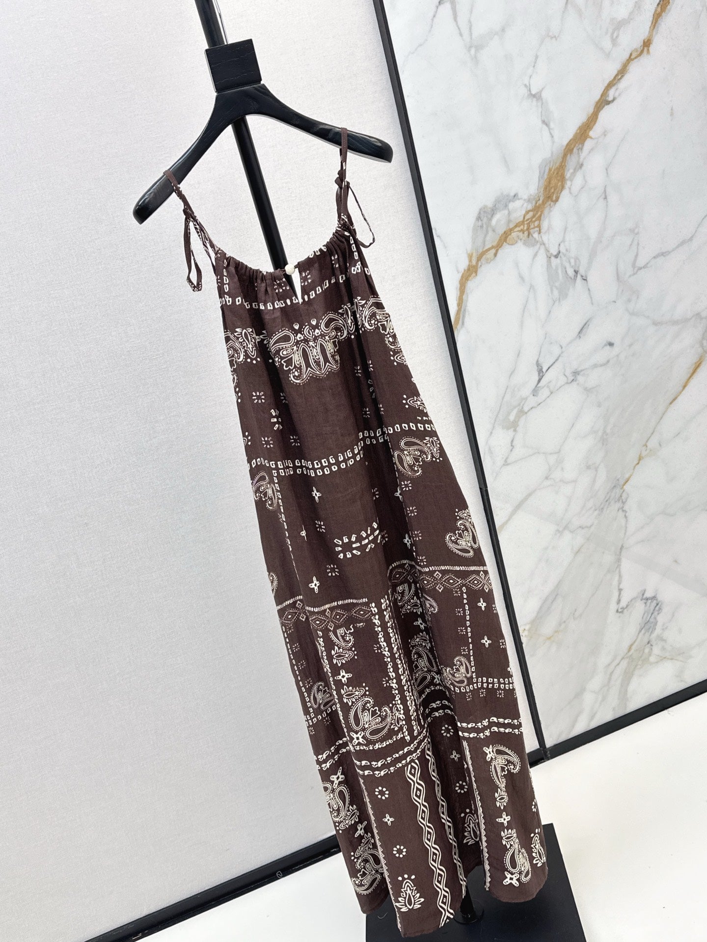 Zim 25ss print linen dress