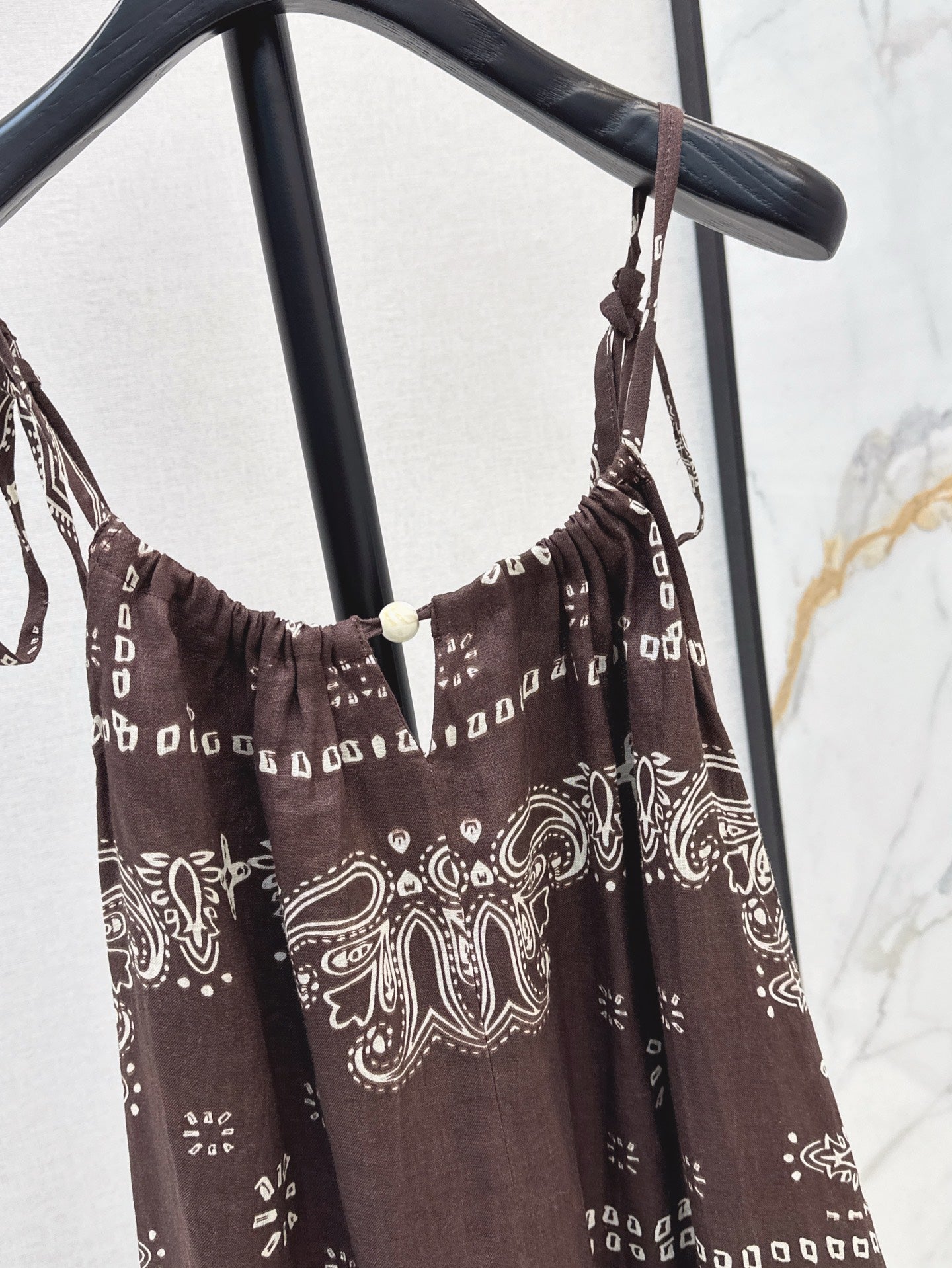 Zim 25ss print linen dress