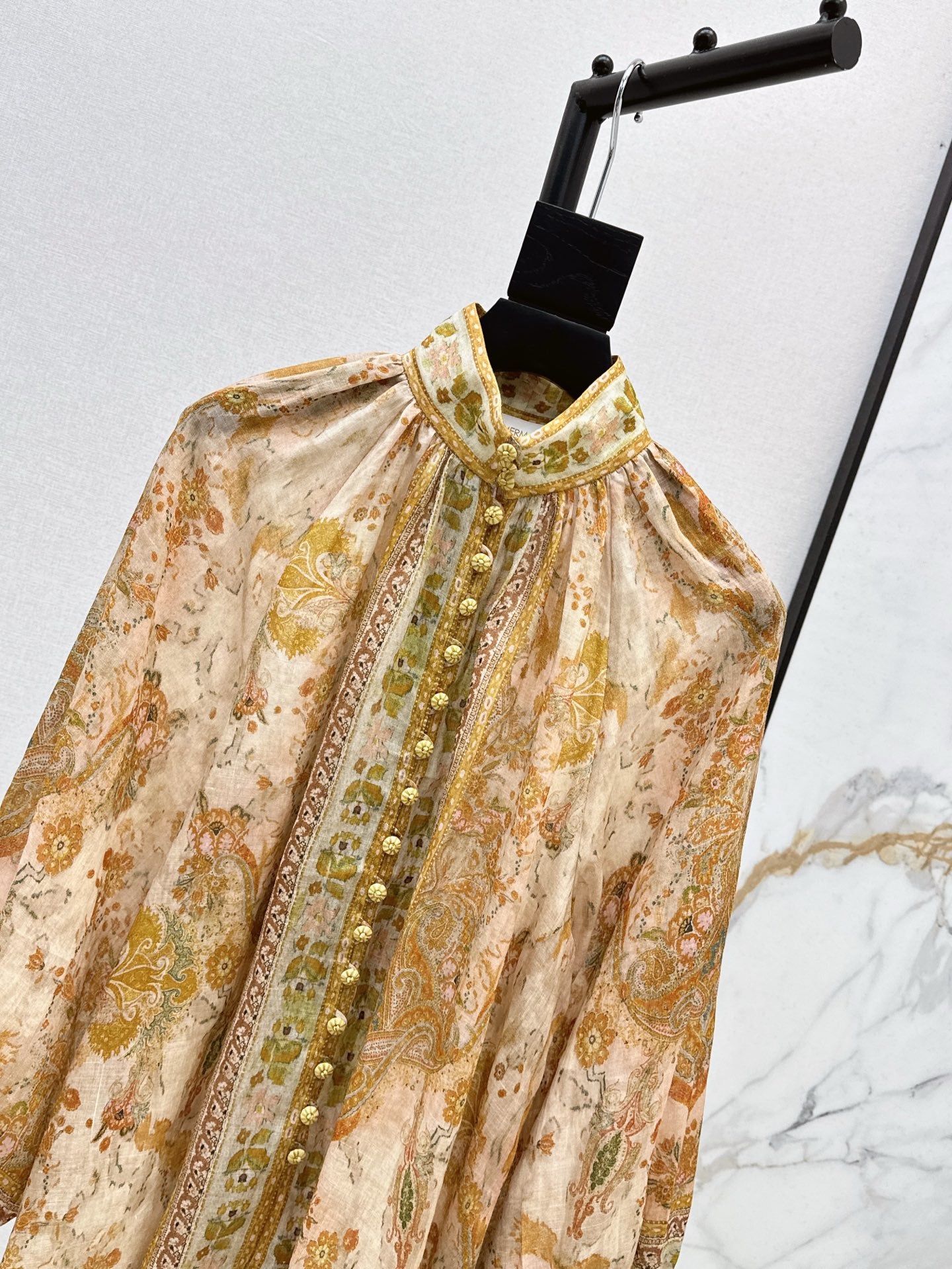 Zimm 25ss print linen shirt