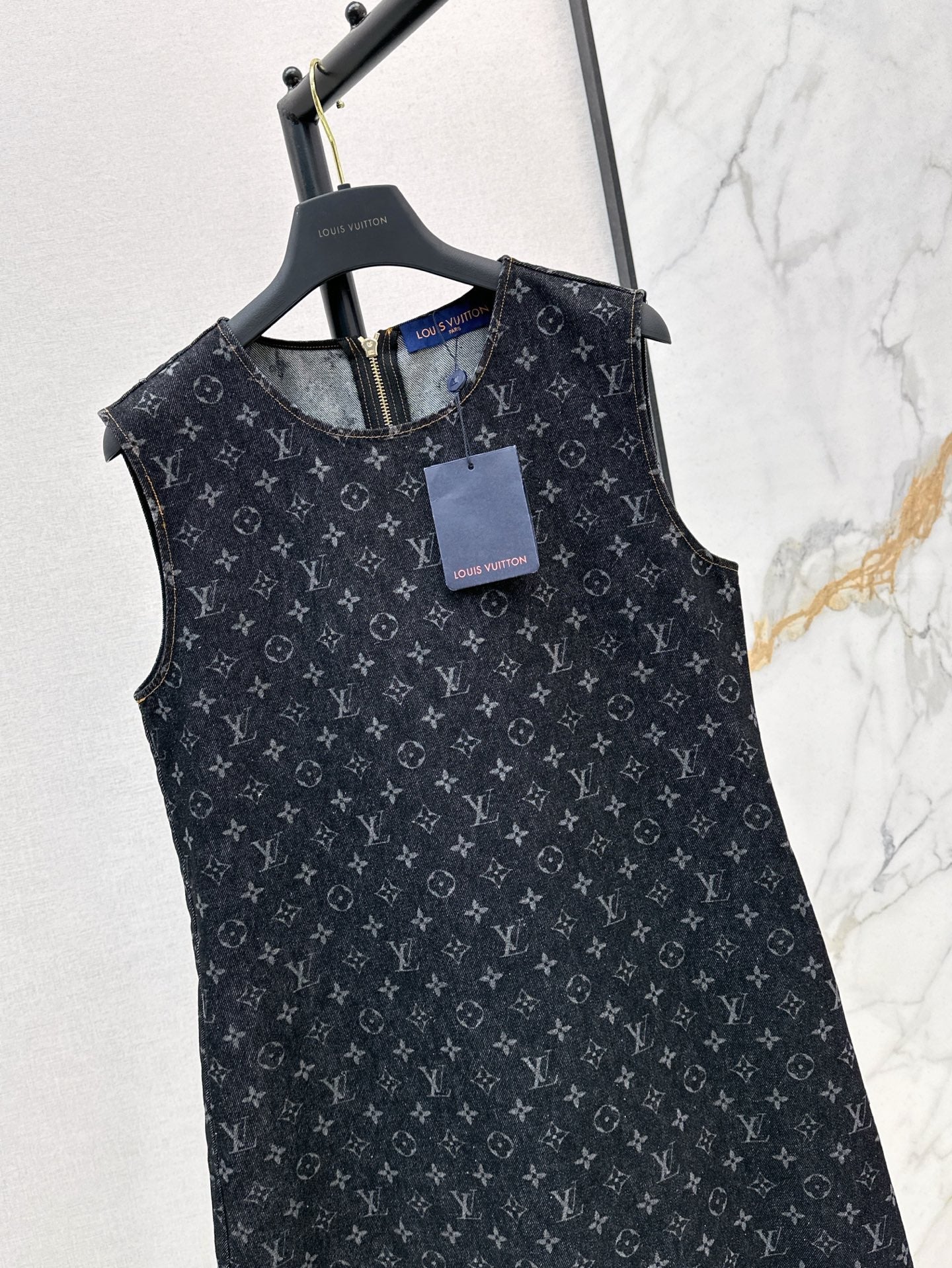 Louis 25ss jacquard denim dress