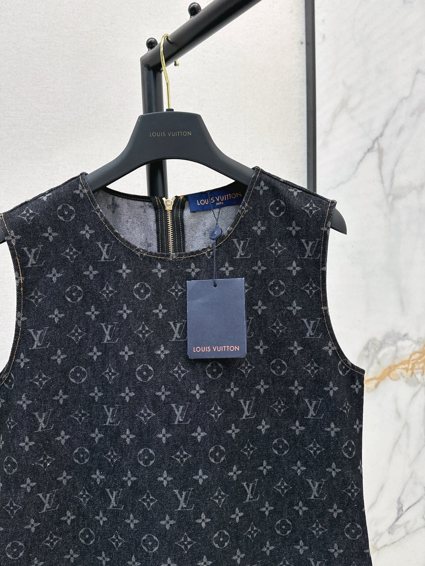 Louis 25ss jacquard denim dress
