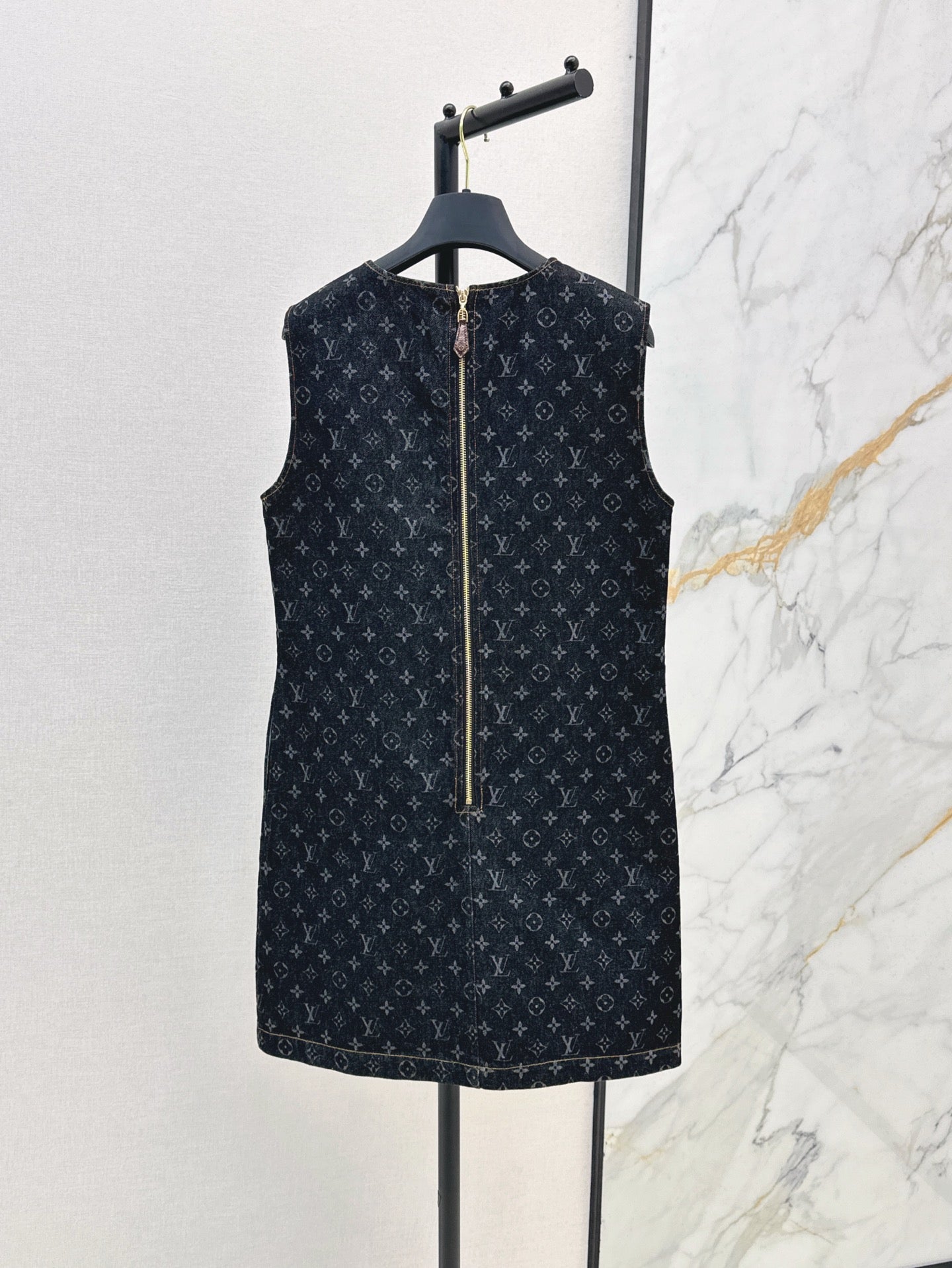 Louis 25ss jacquard denim dress