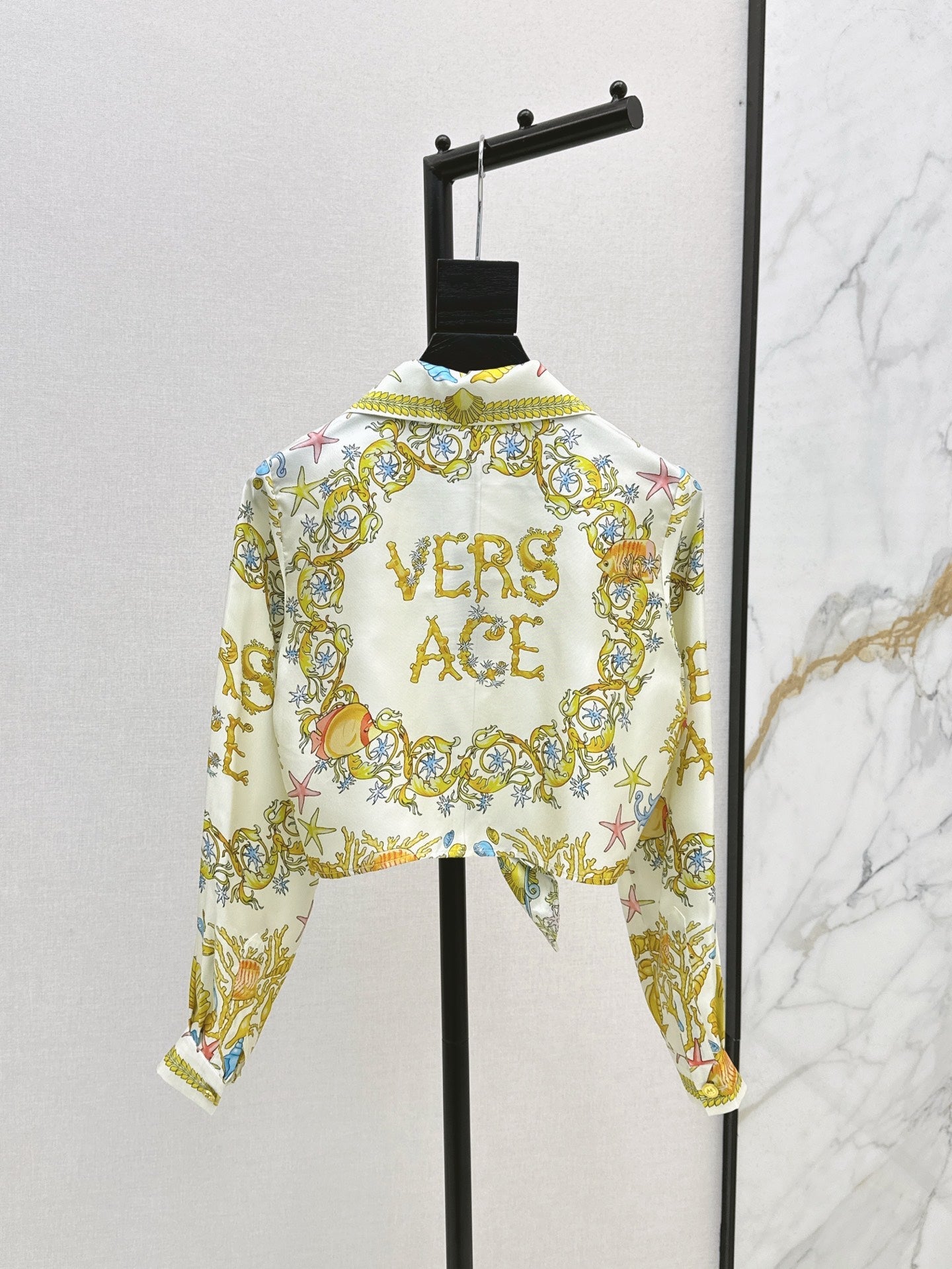 Vers 25ss silk crop shirt