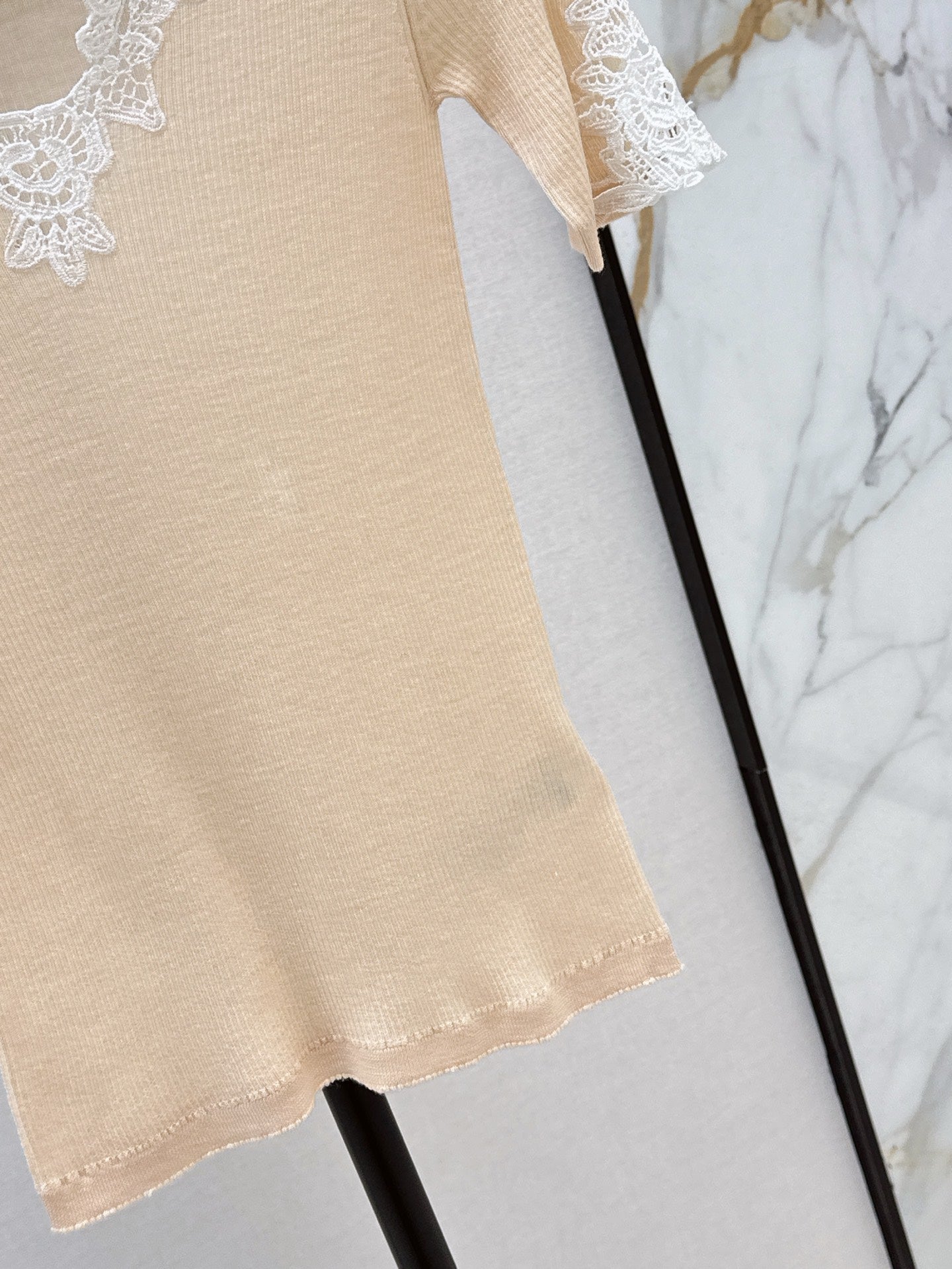 Cho 25ss lace knit shirt