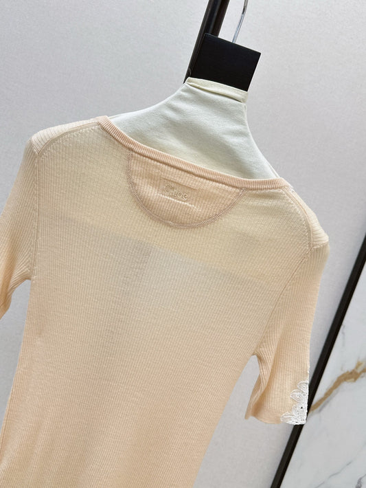 Cho 25ss lace knit shirt