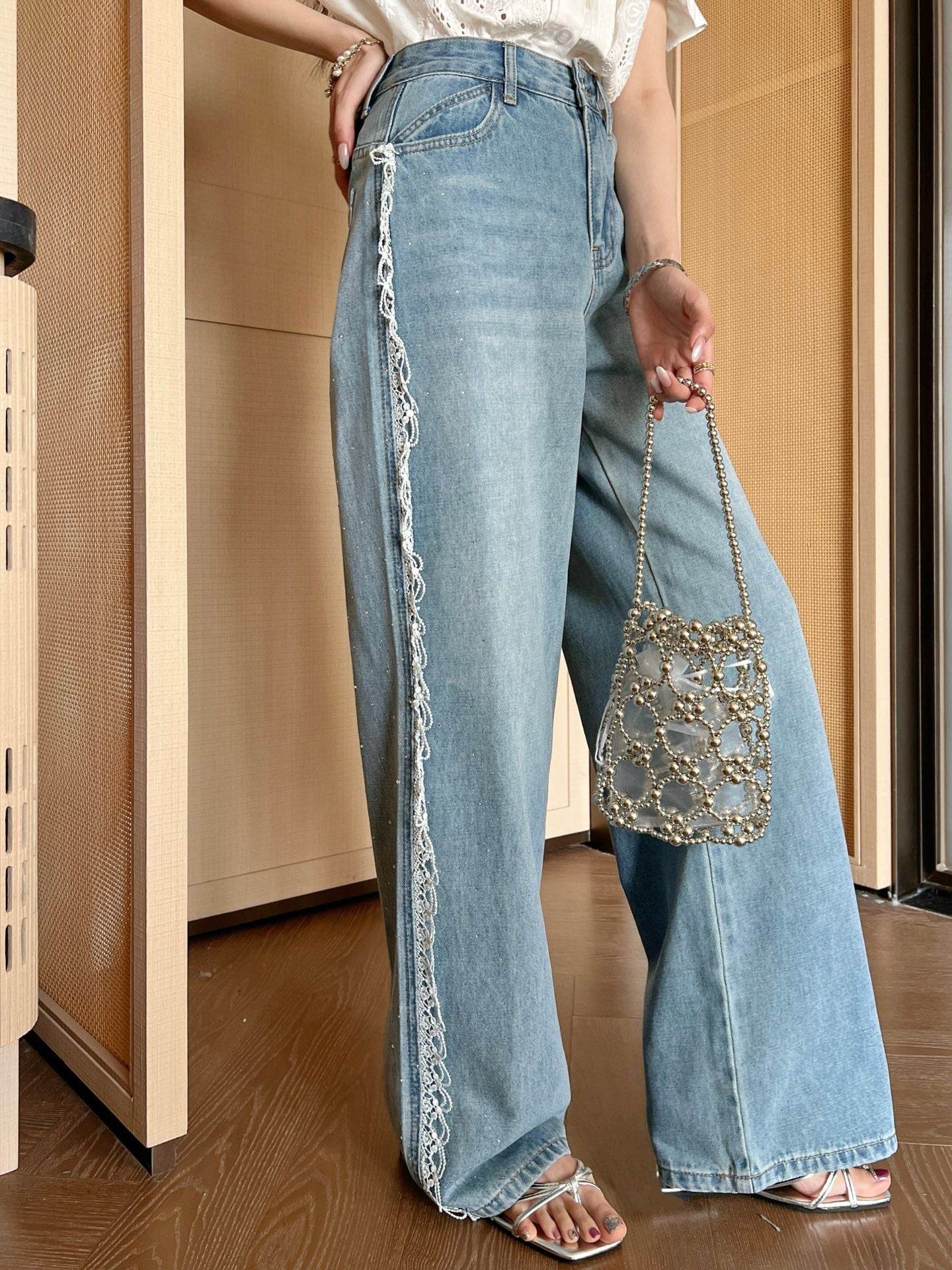 Miu 25ss lace jeans
