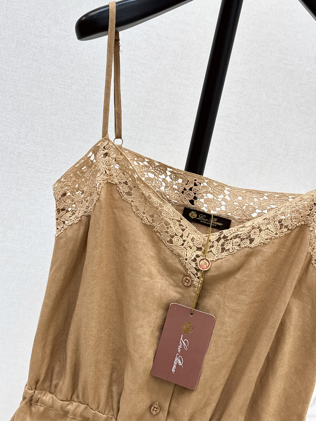 Loro 25ss lace linen jumpsuit