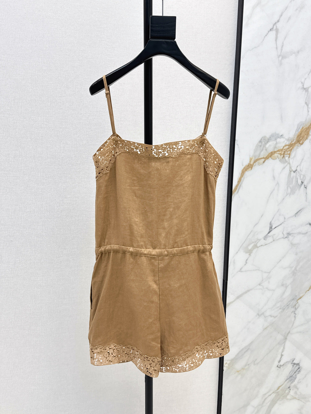 Loro 25ss lace linen jumpsuit