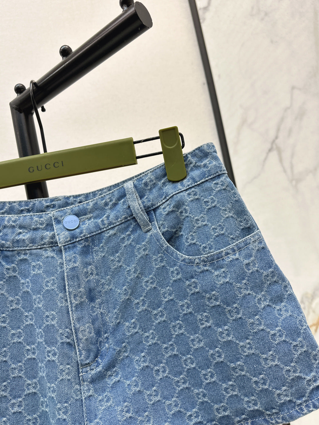 Guc 25ss jacquard denim short