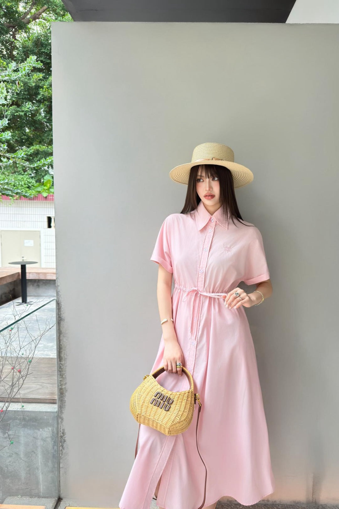 Miu 25ss drawstring dress