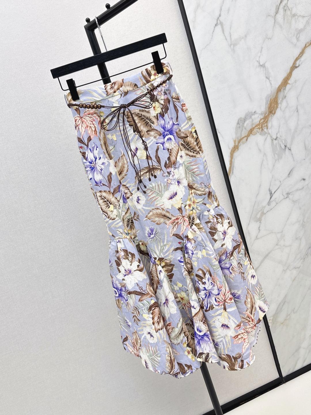 Zimm 25ss print linen skirt