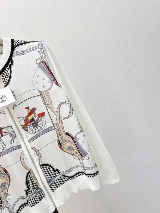 Herm 25ss print knit shirt