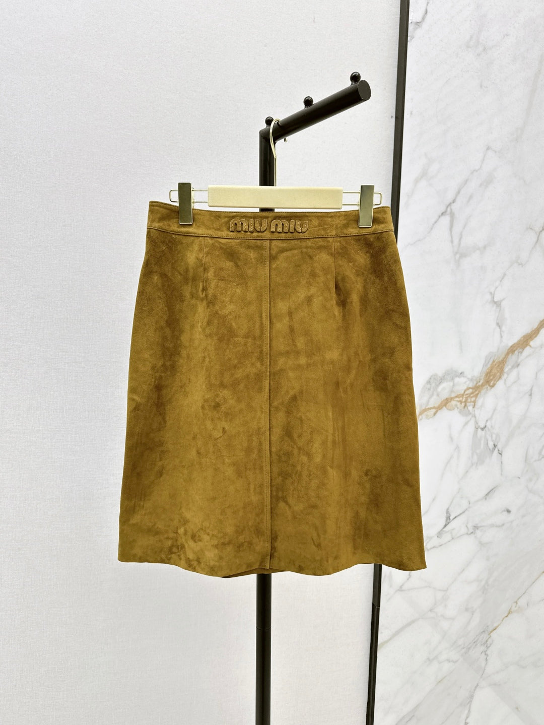 Miu 25ss suede skirt