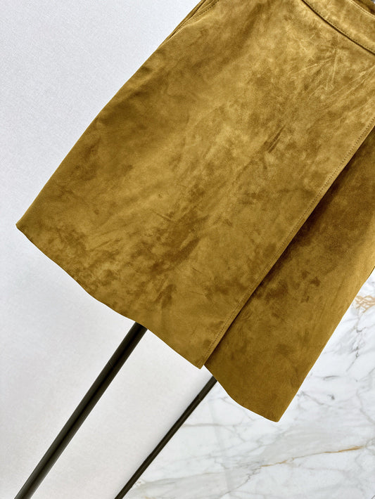 Miu 25ss suede skirt