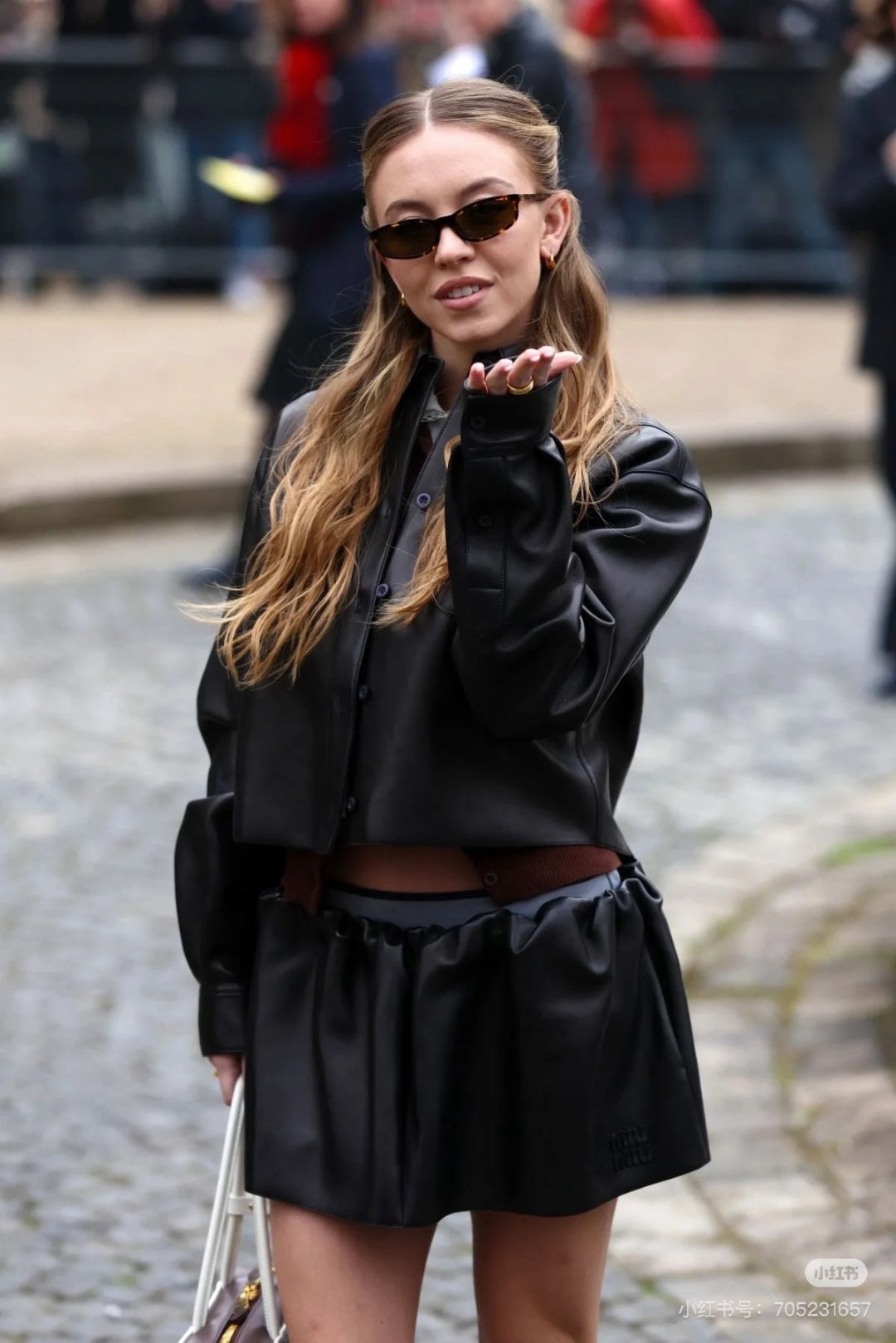 Miu 25ss leather skirt