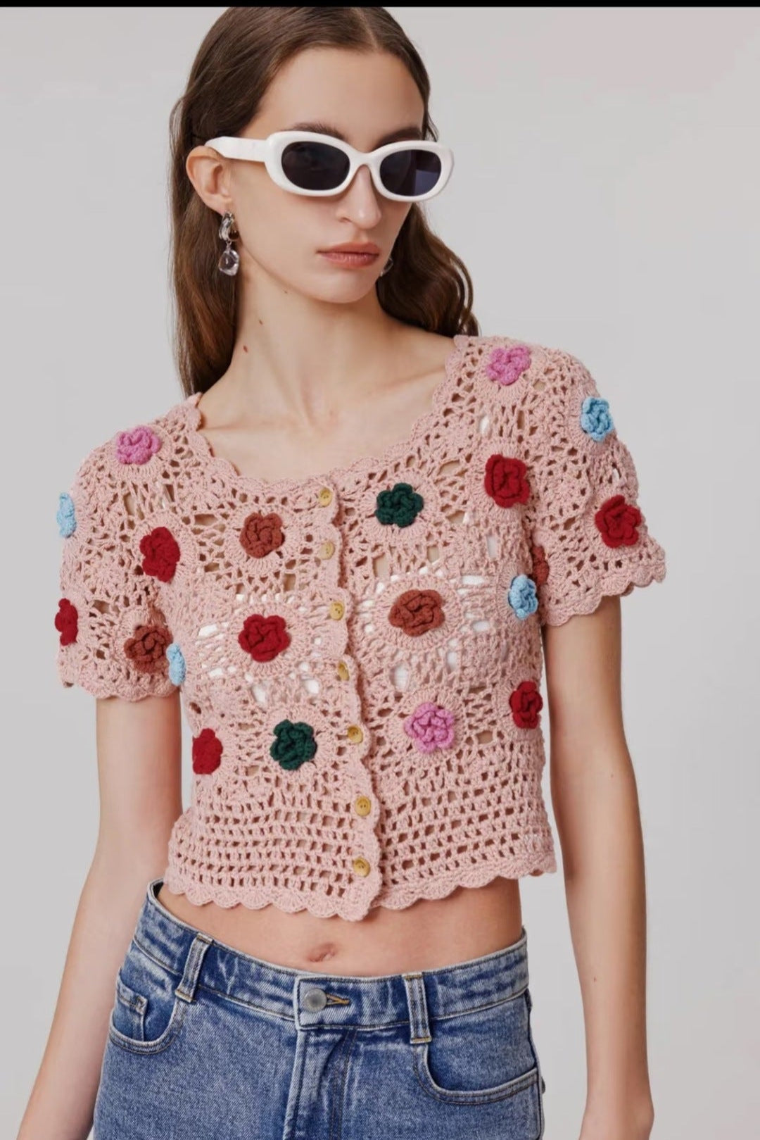 25SS knit crop cardigan