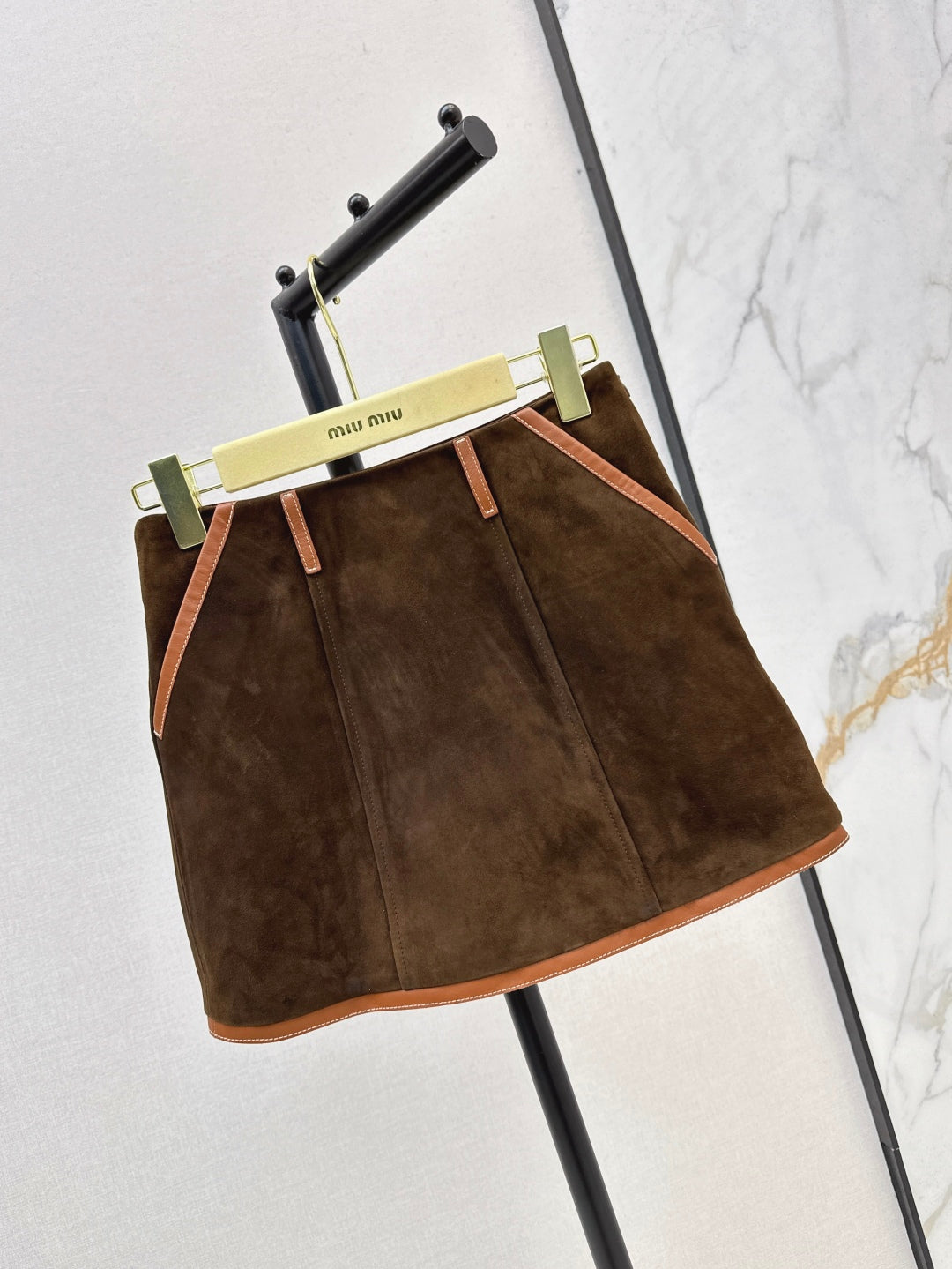 Miu 25ss suede skirt