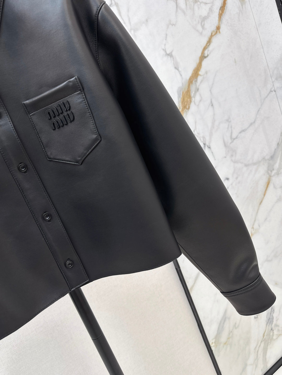 Miu 25fw leather jacket