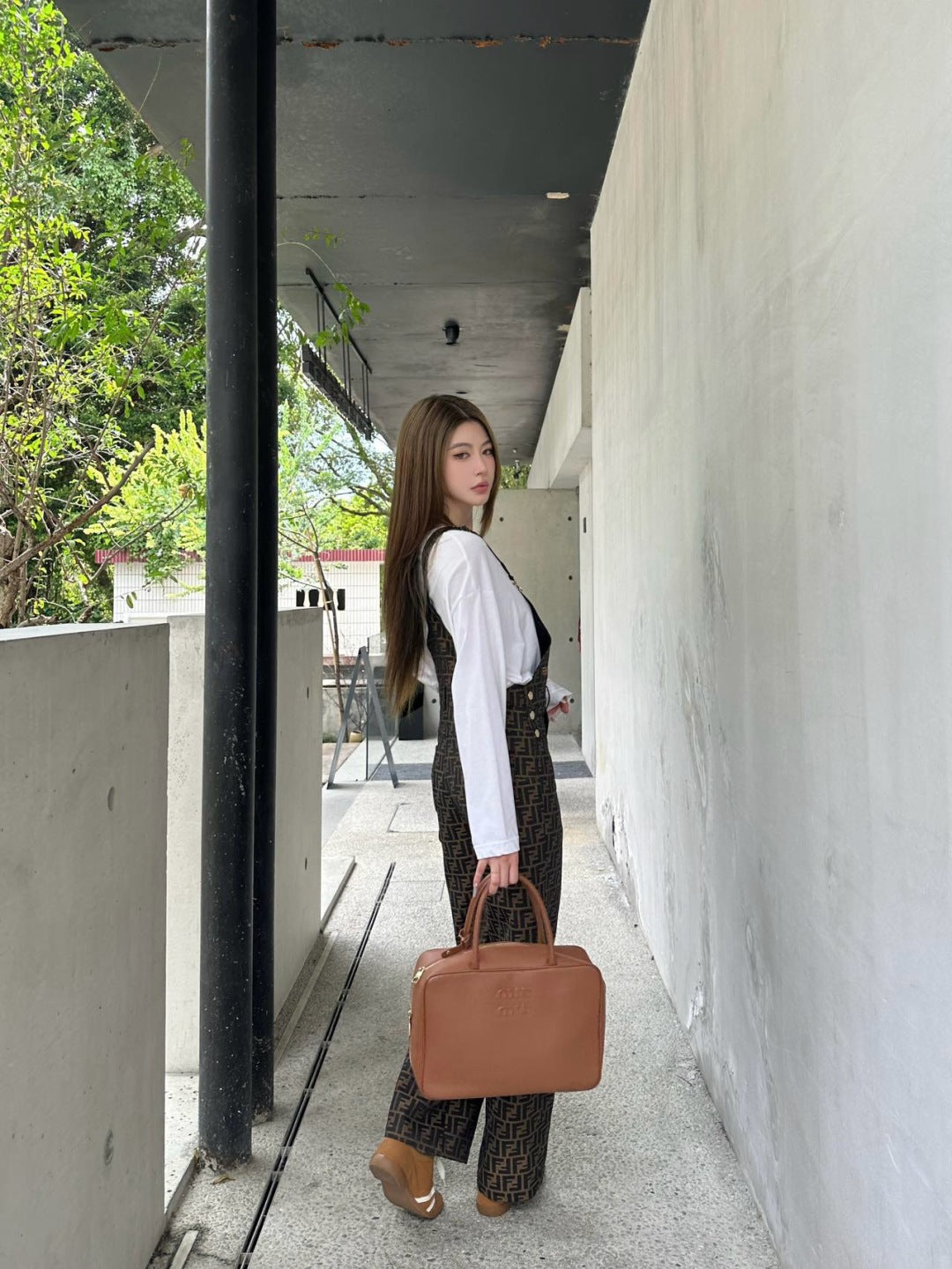 Fend 25ss jacquard jumpsuit