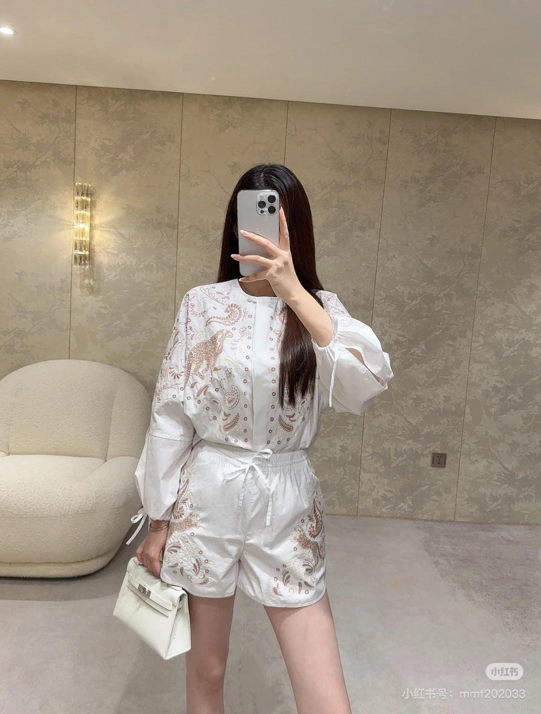 Herm 25fw embroidered suit