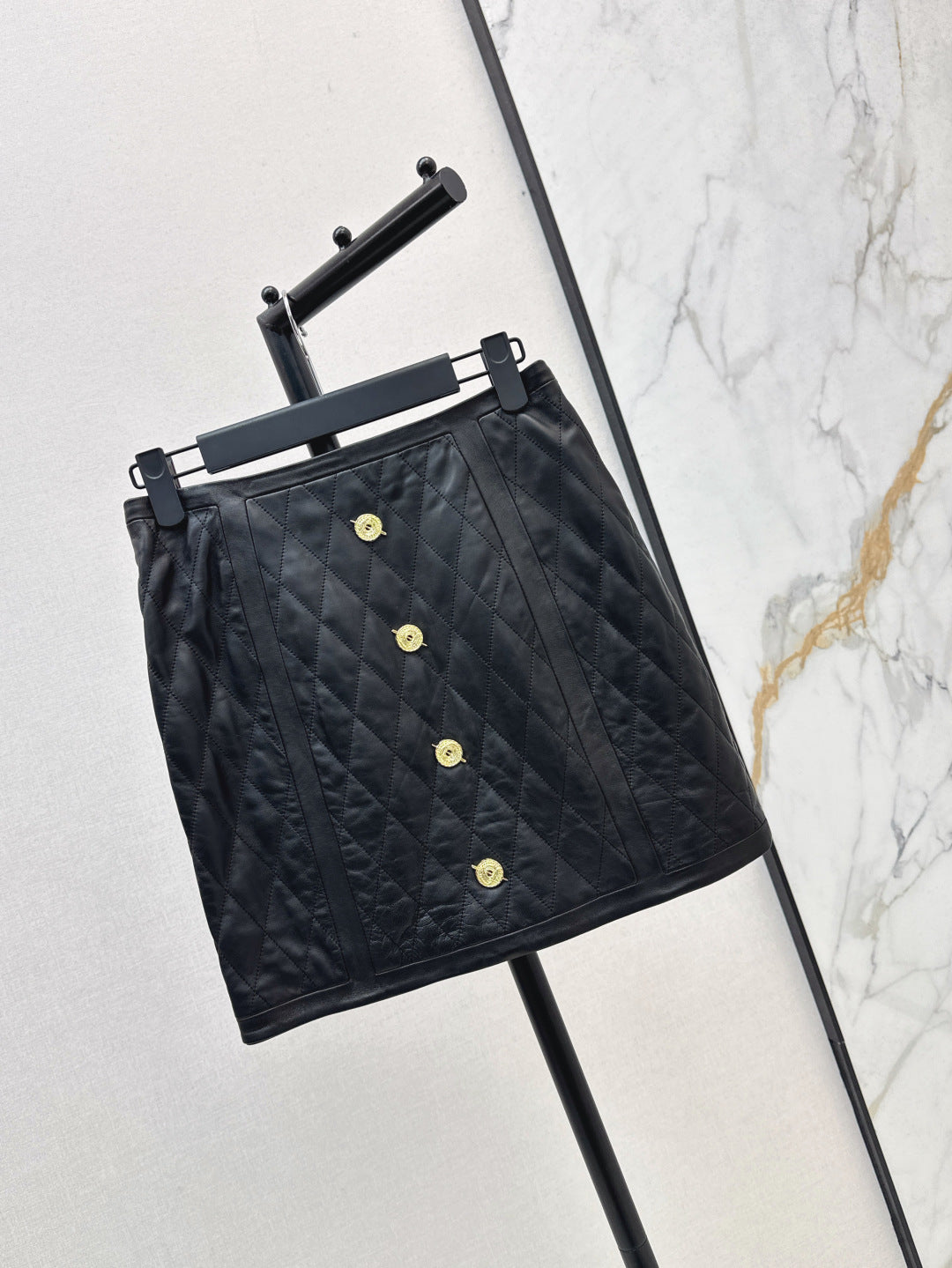 Bal 25fw leather skirt
