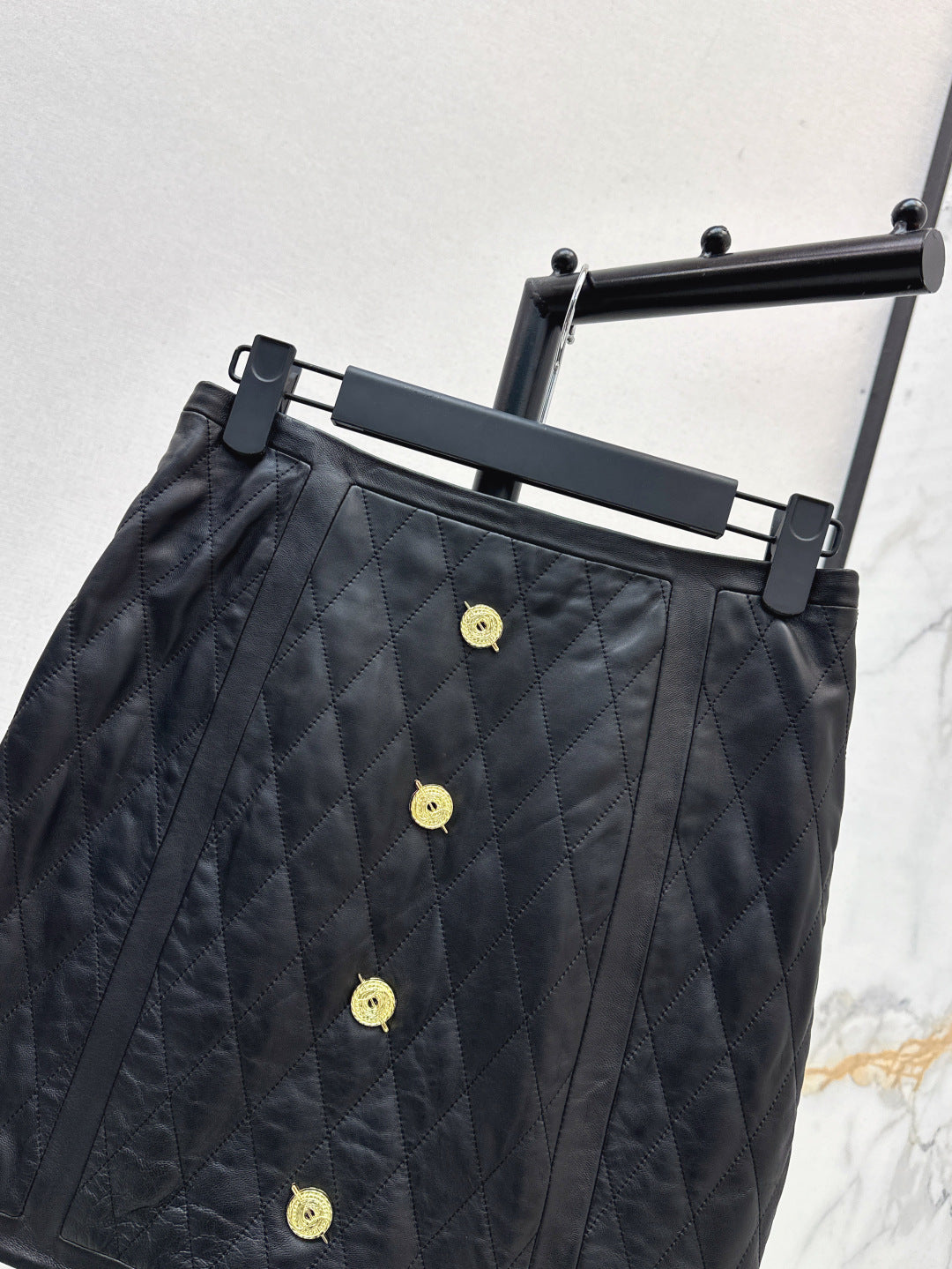 Bal 25fw leather skirt