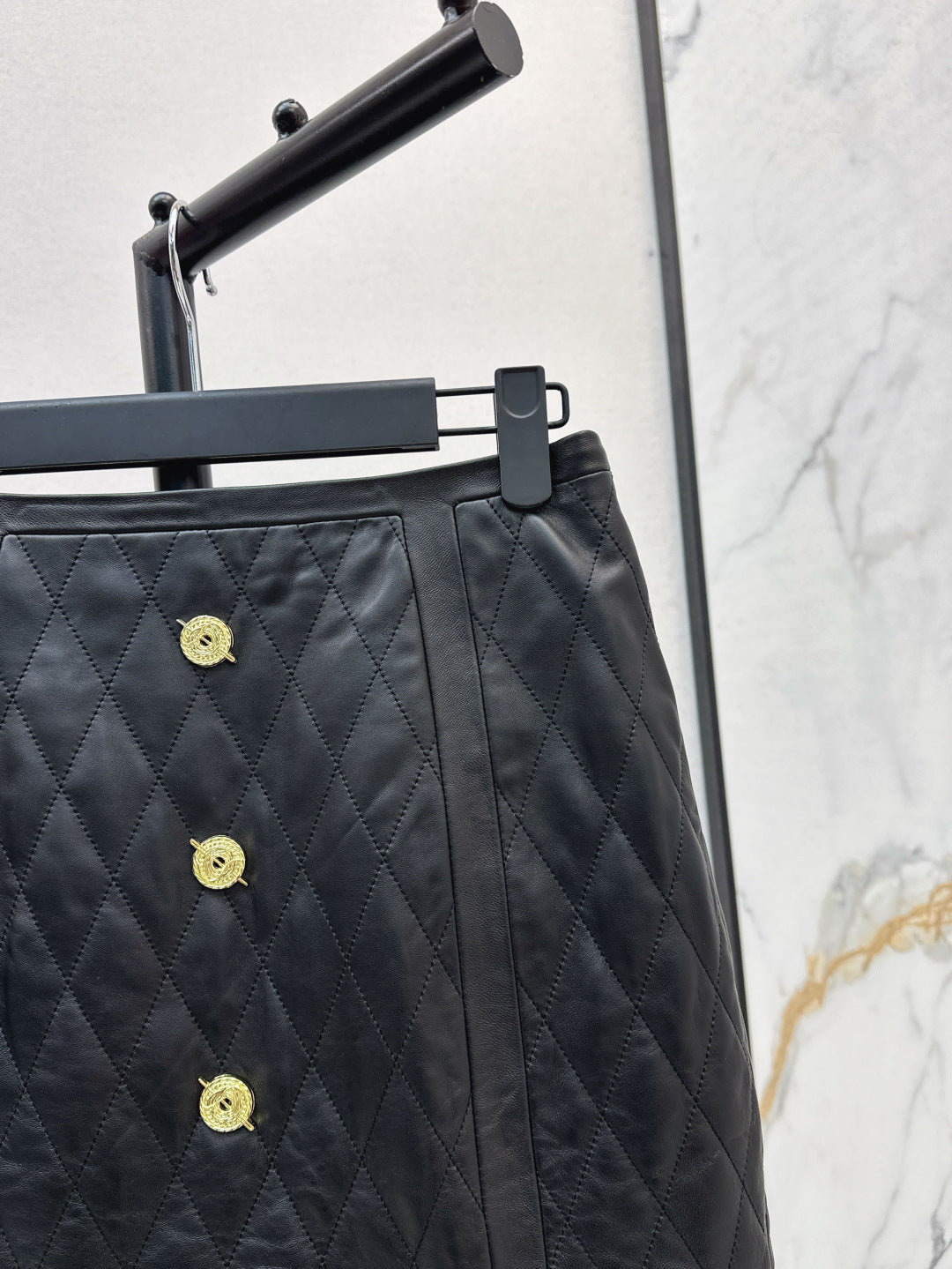 Bal 25fw leather skirt