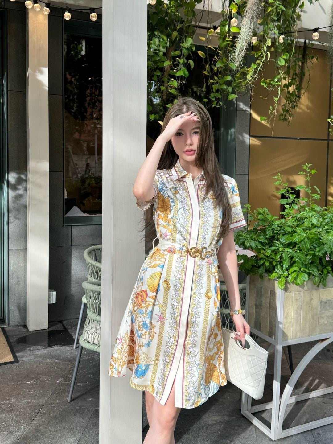 Vers 25ss printed dress