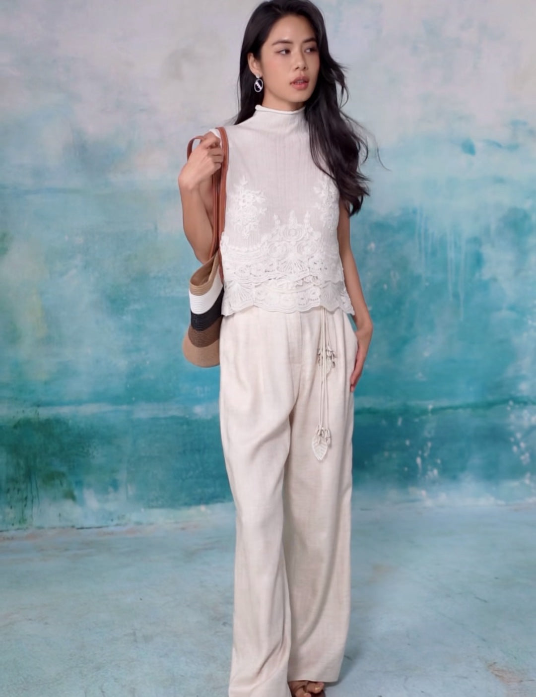 Es 25fw lace knit vest