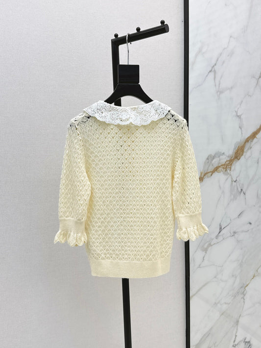 Cho 25fw lace knit shirt