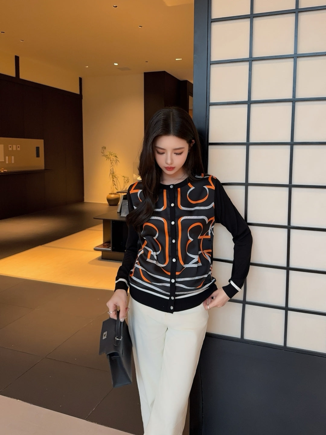 Herm 25ss printed cardigan