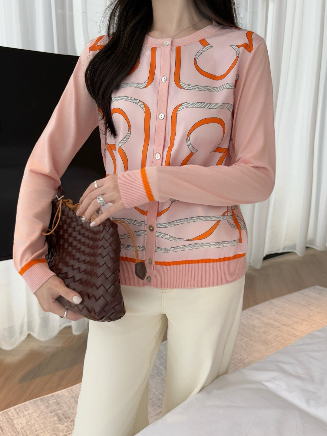 Herm 25ss printed cardigan