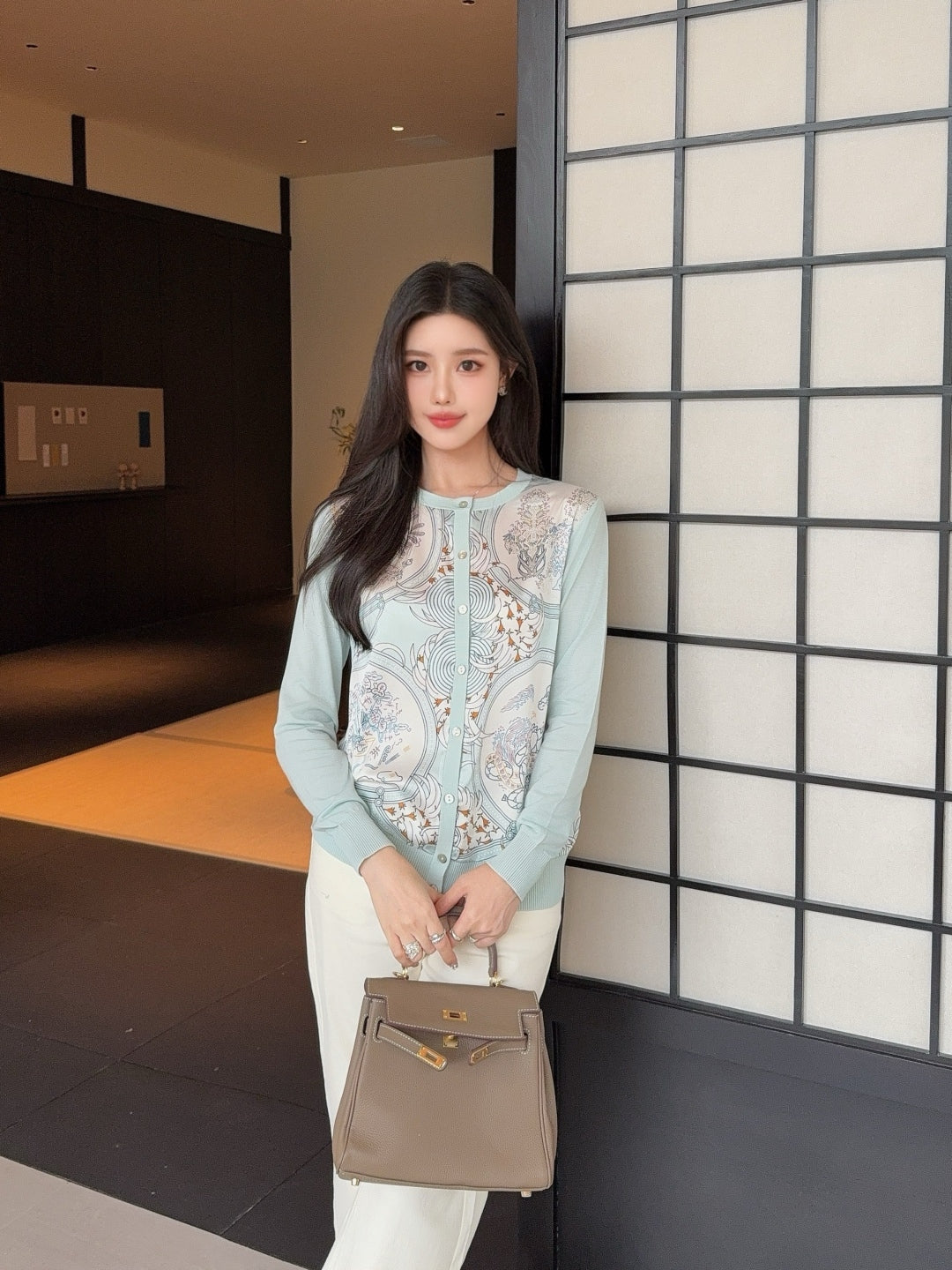 Herm 25fw printed cardigan