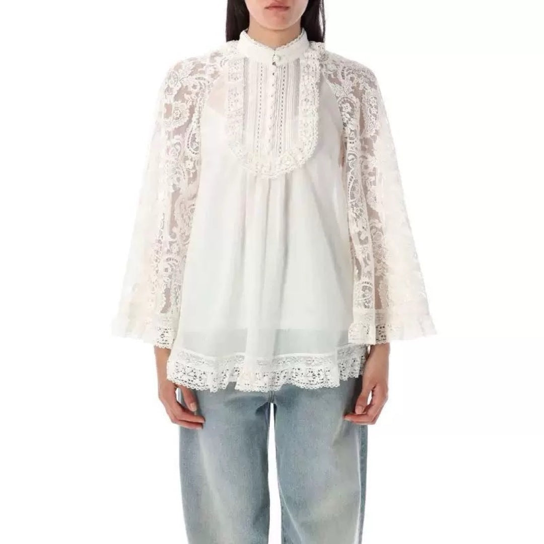 Zimm 25ss lace lInen shirt
